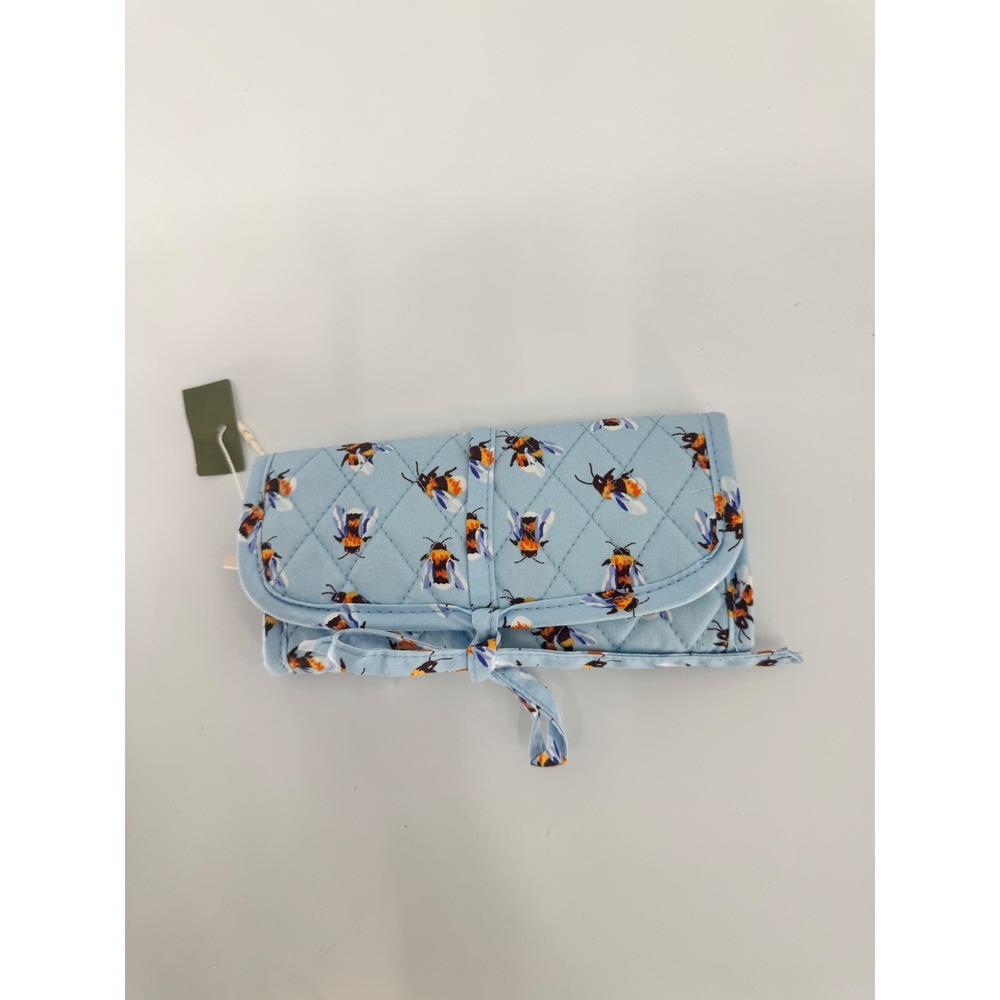 Vera Bradley Jewelry Roll Women OS Blue Bee's Knees Quilted Travel Organizer - Picture 4 of 15